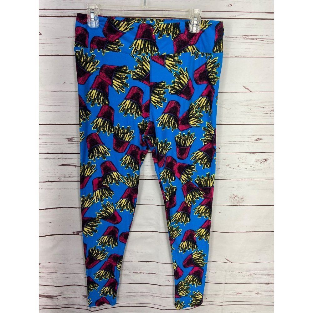 LuLaRoe LIMITED EDITION OS FRENCH FRY RARE NOVELTY Leggings One Size